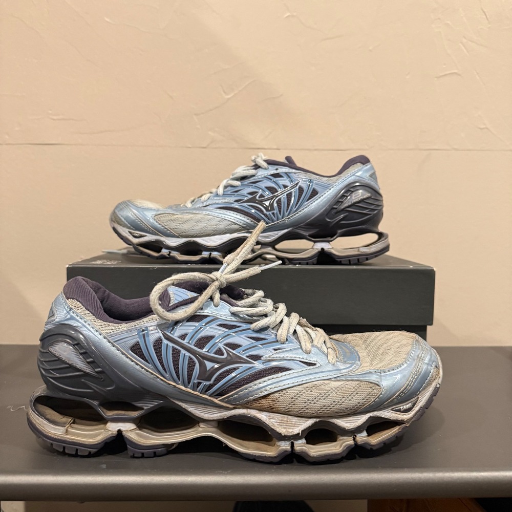 Mizuno Wave Prophecy‎ 7 Running Shoes Sky Blue Black Women Size 8